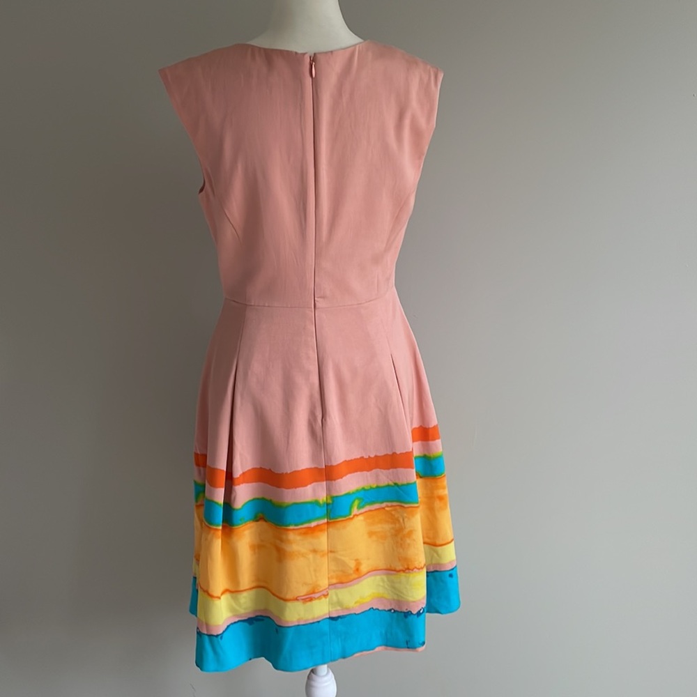 Anthropologie Tracy Resse Painterly Pastel Mini Sleeveless V-Neck Dress - Picture 3 of 12
